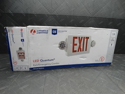 Lithonia Lighting LHQM Series LED White and Red Exit Emergency Combo W/9.6V BTRY