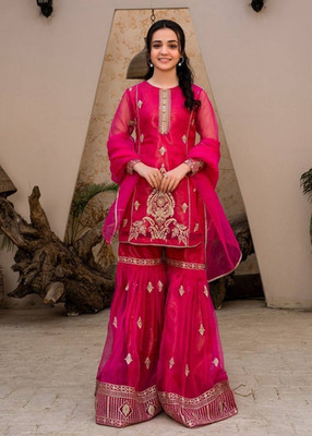 New Designer Party Top Pallazo & Dupatta Set