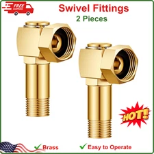 Amylove 2Pcs Hose Reel Swivel Fittings Garden Hose Reel Replacement Parts Brass