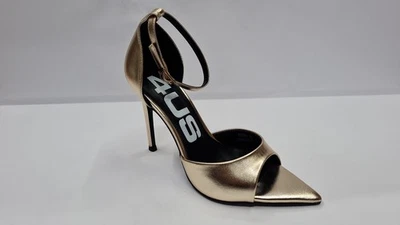 4US Sandales Femme En Éco-Cuir Doré À Bride Avec Boucle, By Paciotti - ORO - Photo 1/4