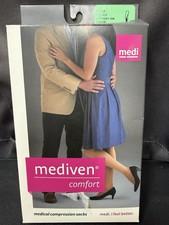mediven Comfort 47303 Calf Open Toe Compression Socks Natural Anti-microbial