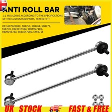 Image of LH+RH Front Anti Roll Bar Drop Link Stabiliser Rod For Citroen Peugeot Vauxhall