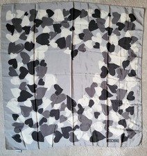 Beautiful MOSCHINO 100% Silk Scarf Hearts Excellent