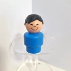 Asian Boy Vintage Little People Plastic Figure Blue Shirt Fisher Price