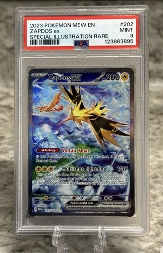 2023 POKEMON MEW EN-151 SPECIAL ILLUSTRATION RARE #202 ZAPDOS EX PSA 9