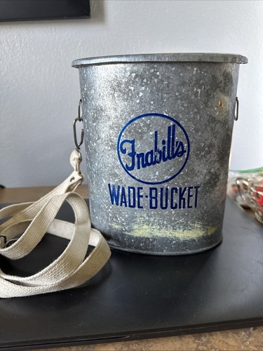 Vintage Wade Bucket Frabill’s Galvanized Minnow Bucket With Strap