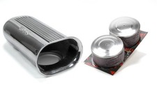 Blower Drive Service Polished Aluminum Dual Carb Scoop Wair Filters