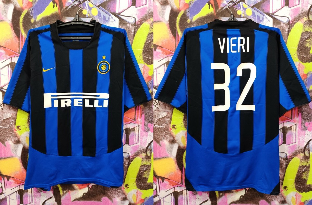Inter Milan 2003 2004 Home Shirt Vieri #32 Football Soccer Inter Milan 2003 2004 Home Shirt Vieri #32 Football Soccer