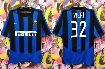 ウェア NIKE INTER MILANO VIERI 32 Game Shirt 2000/01 VIERI #32 Inter Milan Vintage Nike Home Football