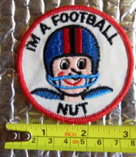 Vintage Sports Patch I'm A FOOTBALL NUT FREE SHIPPING