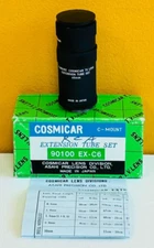 Cosmicar 90100 EX-C6 C-Mount, 20 mm and 40 mm, Extension Tube Set. New!