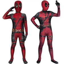 Kids Deadpool Cosplay Jumpsuit Deadpool 3 Boys Bodysuit Costume Halloween Party