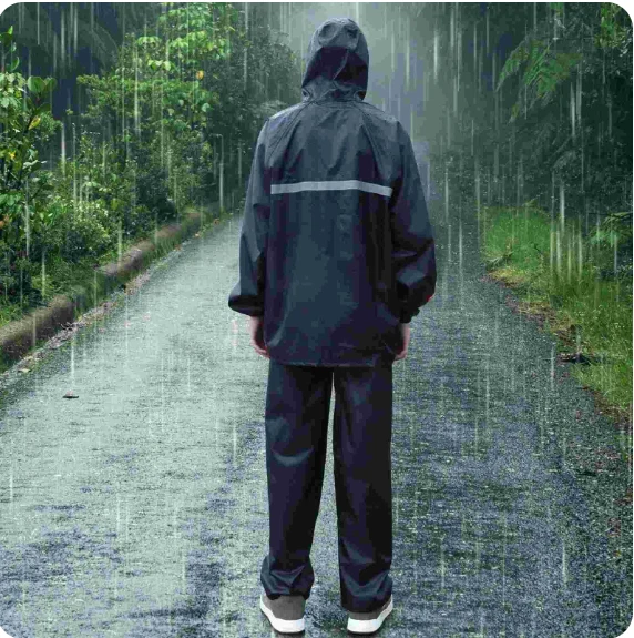 Trajes de lluvia impermeables impermeable de alta resistencia para hombres mujeres pesca equipo de lluvia chaqueta Foto 3 de 4