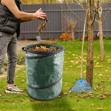 Image of 2 X POP UP LARGE GARDEN WASTE BAG RUBBISH SACK WATERPROOF HEAVY DUTY REUSABLE