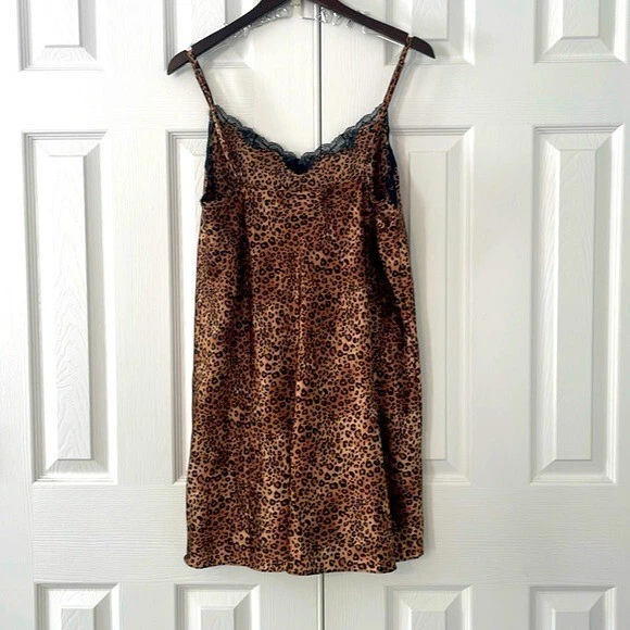 Vestido Morgan Taylor Íntimo Sin Mangas Lencería Vintage Capricho Retro Leopardo Y2K Foto 2 de 4