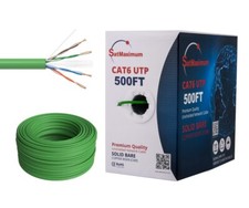 500ft Green CAT6 UTP Ethernet CMR Riser Cable 23AWG Solid Bare Copper Wire