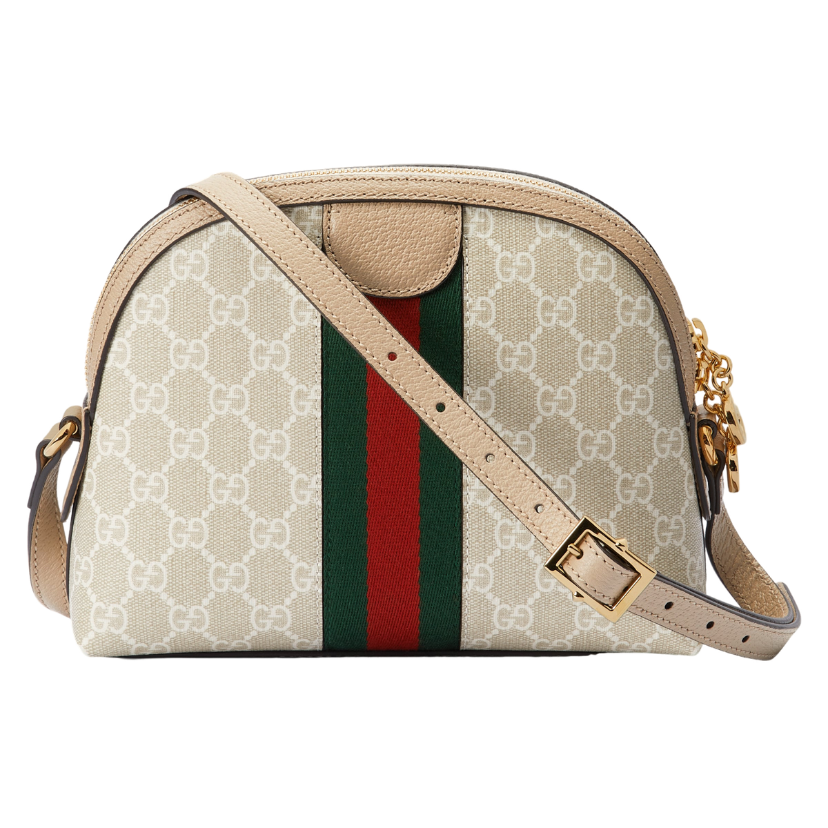 GUCCI Ophidia Small $1850 Beige And White GG Canvas Shoulder Bag