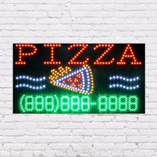 LED Custom Pizza Sign  Light Up Sign  31"W x 17"H x 1"D