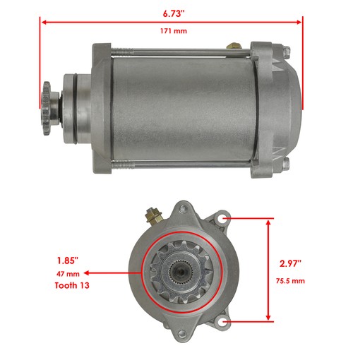 New Starter Motor For Kawasaki Bayou 300 & Other KLF300 ATVs (1986-2004) – 12V, 2-Bolt, CCW Rotation