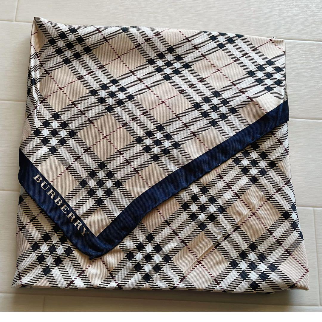 BURBERRY LONDON Nova Check Silk Scarf 57x55cm Vintage Classic