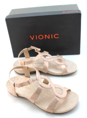 VIONIC Rest Jodie Size 8 Rose Gold Orthotic Backstrap Comfort Sandals MSRP $100