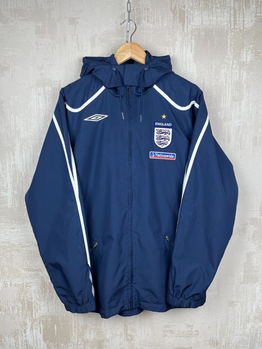 Vintage England Umbro Training Soccer Football Hooded Jacket Men's