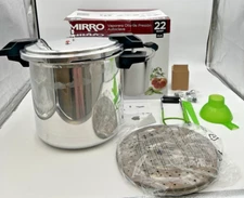 MIRRO 22 QUART PRESSURE CANNER COOKER WITH 2 RACKS & EXTRAS