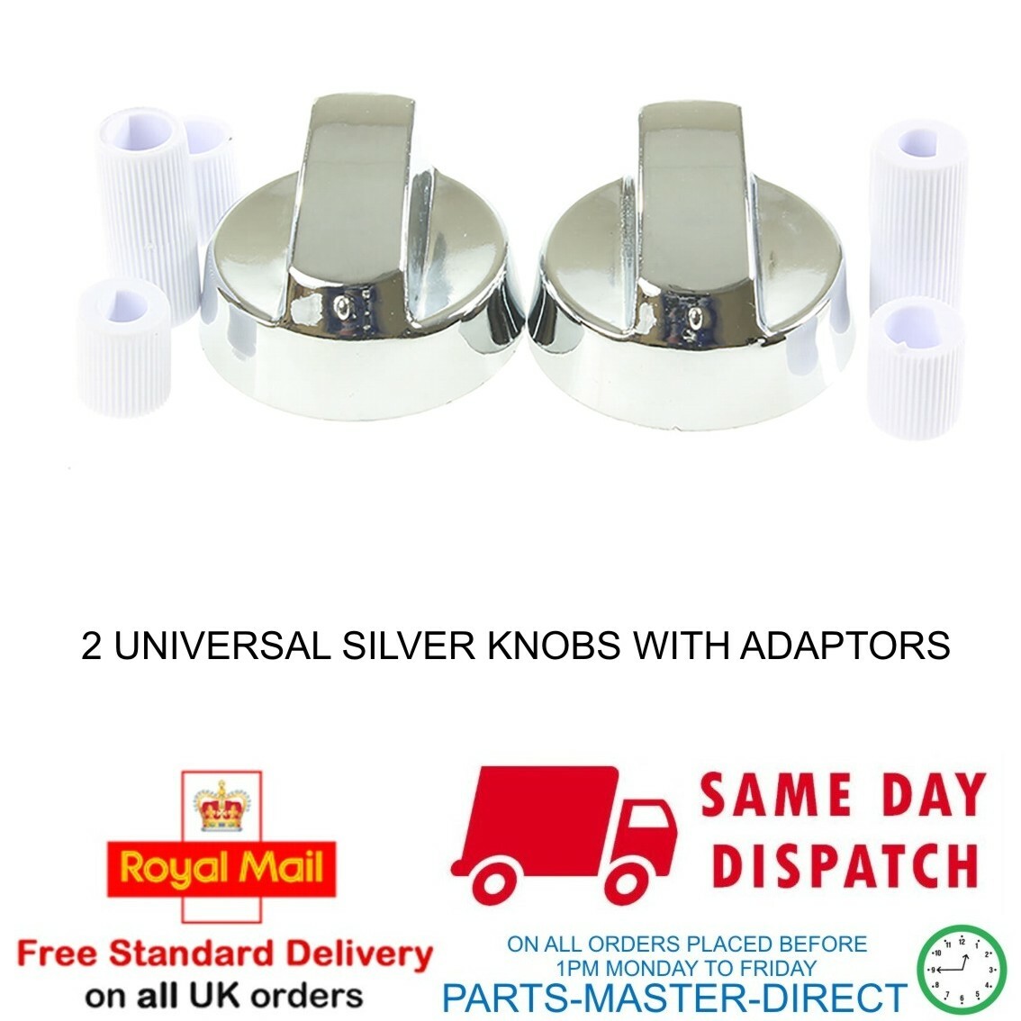Para Ikea Lamona Howdens Plata Placa Horno Cocina Control Pomo & Adaptadores X 2