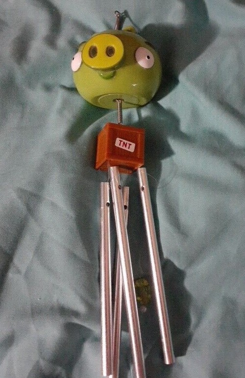 Angry Birds Wind Chime Green Pig Minion Crystal TNT Lock Rovio Garden Patio