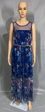 Candalite Women’s Floral Elegant Dress Blue Size M