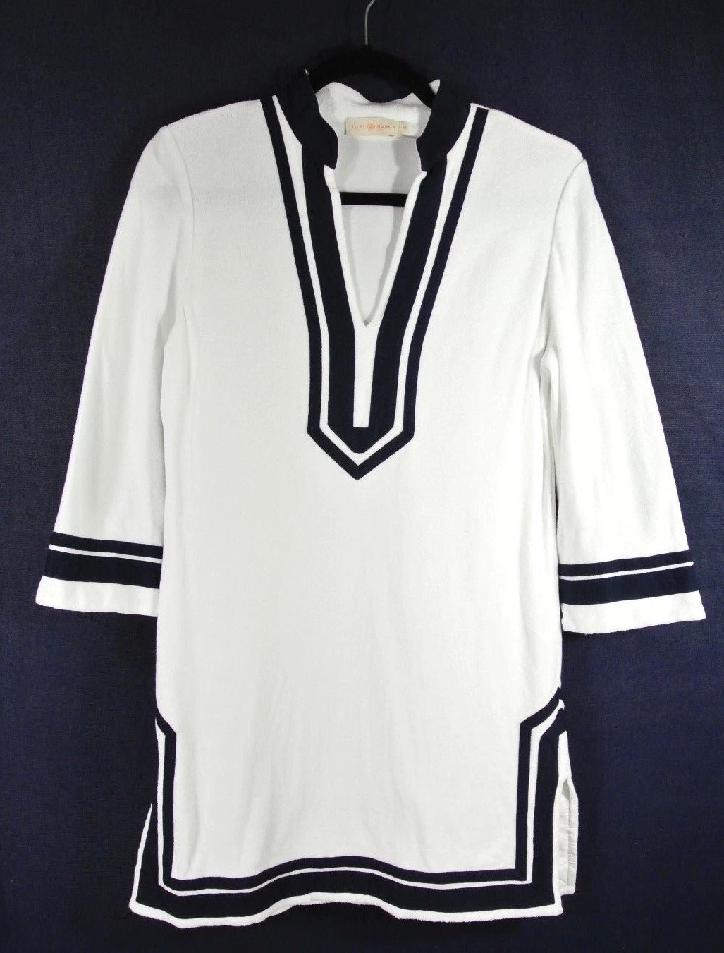 NEW Tory Burch Tory Tunic in White Navy Size XS #T205