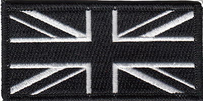 Black and white Union Jack embroidered patch (Black Jack)