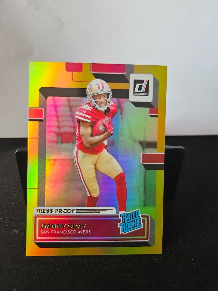 2022 Donruss DANNY GRAY #333 Premium Gold Press Proof Rated ROOKIE RC 49ers