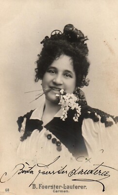Opera: BERTA FOERSTER-LAUTERER; original autograph on a postcard