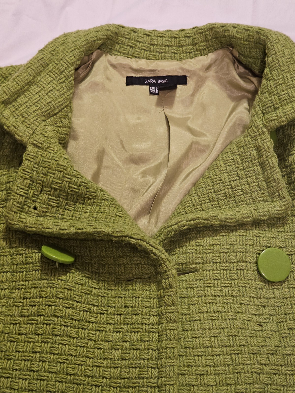 Zara Basic Glen Textured Double Breasted Blazer L… - image 3