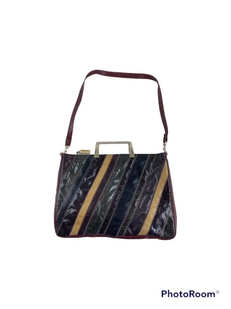 Vintage 1970 s Varon Snakeskin Striped Purse Bag