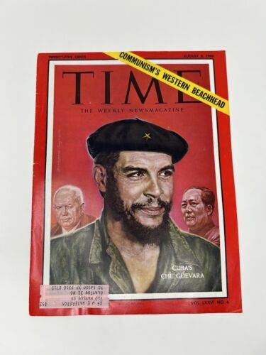 SOLAMENTE PORTADA DE LA REVISTA TIME - 8 de agosto de 1960 CHE Guevara RARO comunismo de la Guerra Fría - Imagen 1 de 1