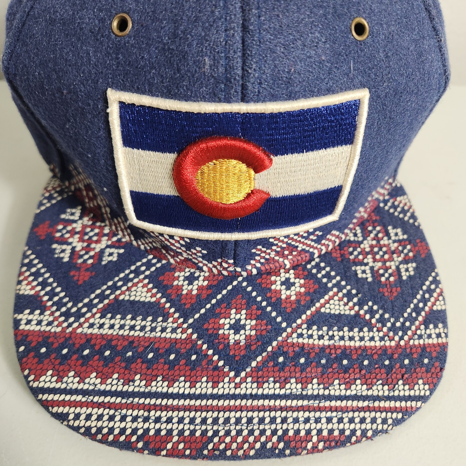 Zephyr Colorado Flag Patch Patterned Wool Basebal… - image 2