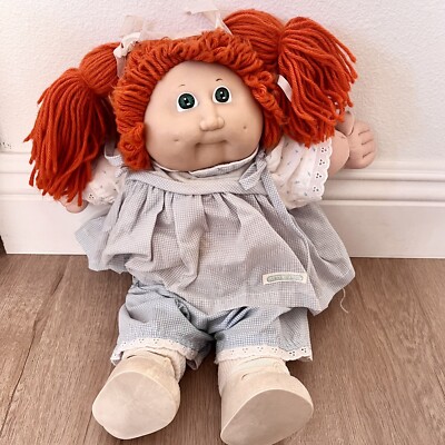 1978 1982 COLECO 1985 Cabbage Patch Kids Roll Red Hair, Green Eyes, Dimples HK