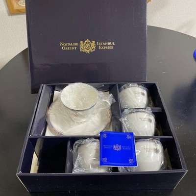 Nostalgie Orient Istanbul Express Cup & Saucer Set of 5 Ceramic Japan With Box