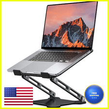 Loxp Adjustable Laptop Stand For Desk Metal Foldable Laptop Riser Ventilated