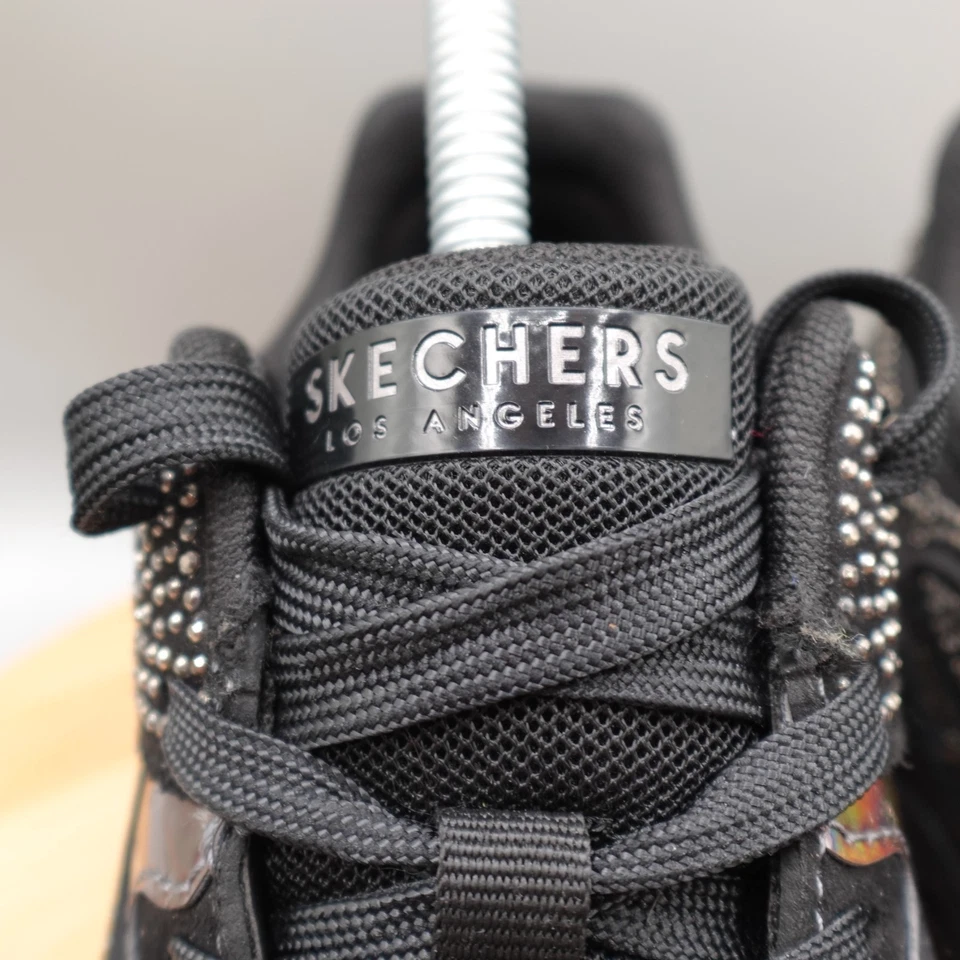 SKECHERS Street Dazzle N Dash Shoes Womens 7 Black Tennis Studded Bling - Image 3 of 4