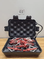 12Pcs Elong Outdoor Carbon Crossbow Arrows Hunting Broadheads Kit W/Case