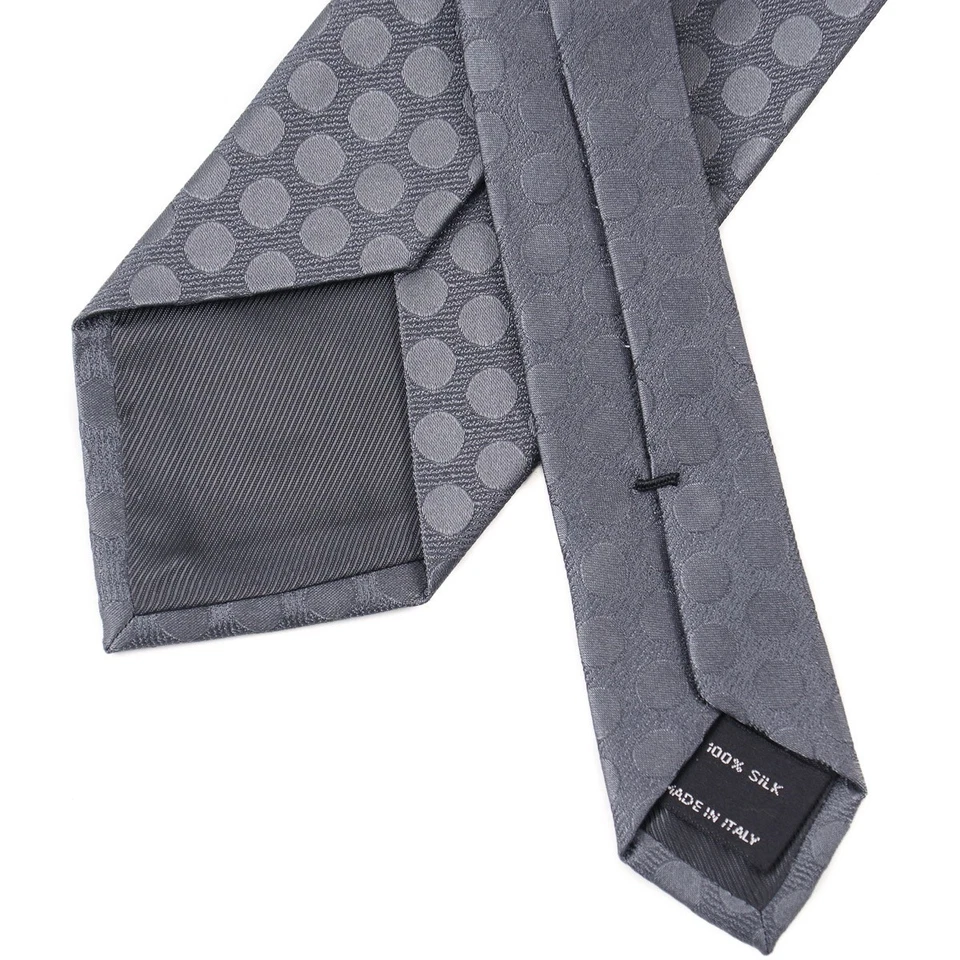 Gravata de seda cinza estanho Tom Ford com design de círculo tonal nova com etiquetas - Imagem 4 de 4