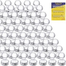 66PCS Magnetic Push Pin Magnet, Fridge Magnet Small, Clear