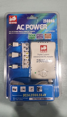 RHINO AC/DC Adapter 2500mA Multi-Voltage 3-6.5V for Digital Cameras PST-2500M