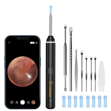 HD Ear Scope with Camera - 1920P WiFi Otoscope Kit with LED Lights & Spoons