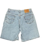 Levis 550 Relaxed Fit Denim Jean Shorts Mens W36 Light Wash Blue Cotton