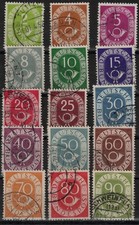 Repubblica Federale Tedesca: corno postale Michel - n. 123 - 138 timbrato