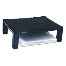 Kantek Single-Level Monitor Stand, 17"x13.25" x 3-6.5", Black, Supports 50 lbs